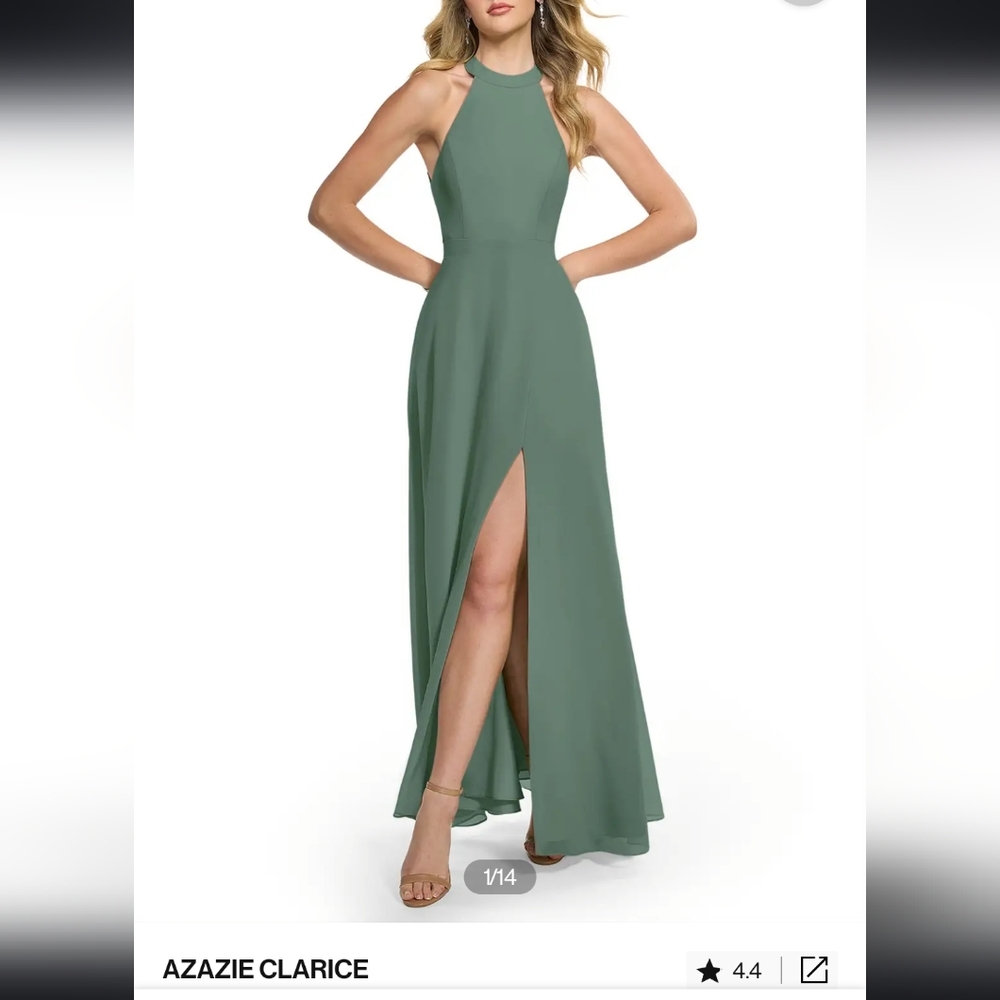 Azazie Eucalyptus Clarice Bridesmaid Dress